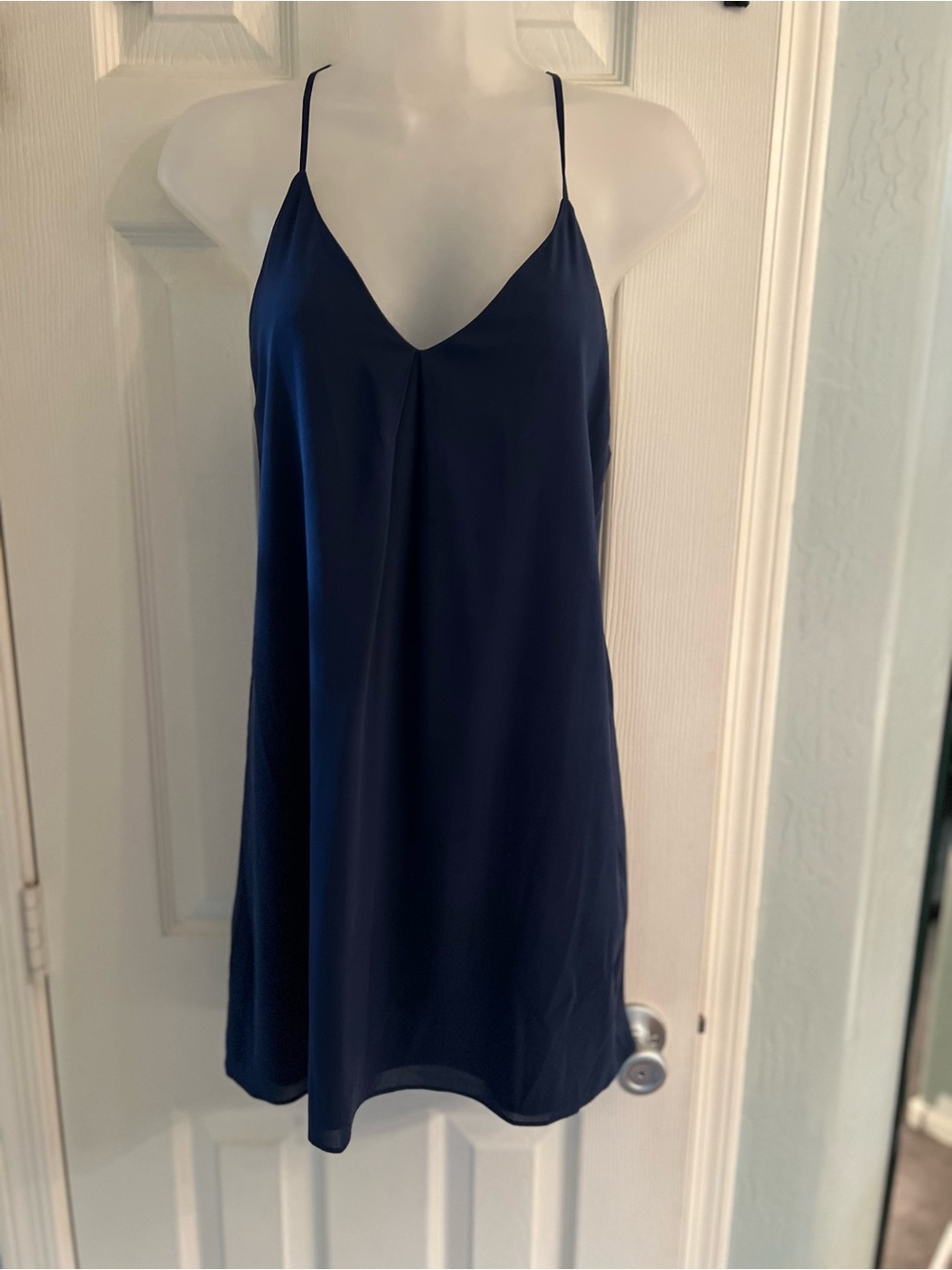 Alice and Olivia slip dress navy silk XS